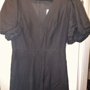 Express Black Short Sleeve Romper with Puff Sleeves